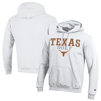 Men's Champion  White Texas Longhorns Stacked Golf Powerblend Pullover Hoodie