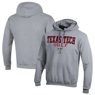 Men's Champion Red Texas Tech Raiders Stacked Golf Powerblend Pullover Hoodie