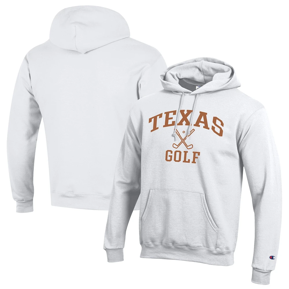 Men's Champion White Texas Longhorns Icon Golf Powerblend Pullover Hoodie