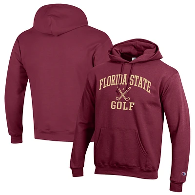 Men's Champion  Garnet Florida State Seminoles Icon Golf Powerblend Pullover Hoodie