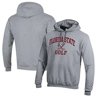 Men's Champion  Gray Florida State Seminoles Icon Golf Powerblend Pullover Hoodie