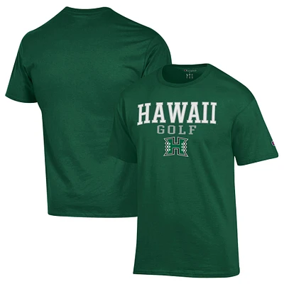 Men's Champion  Green Hawaii Rainbow Warriors Short Sleeve T-Shirt
