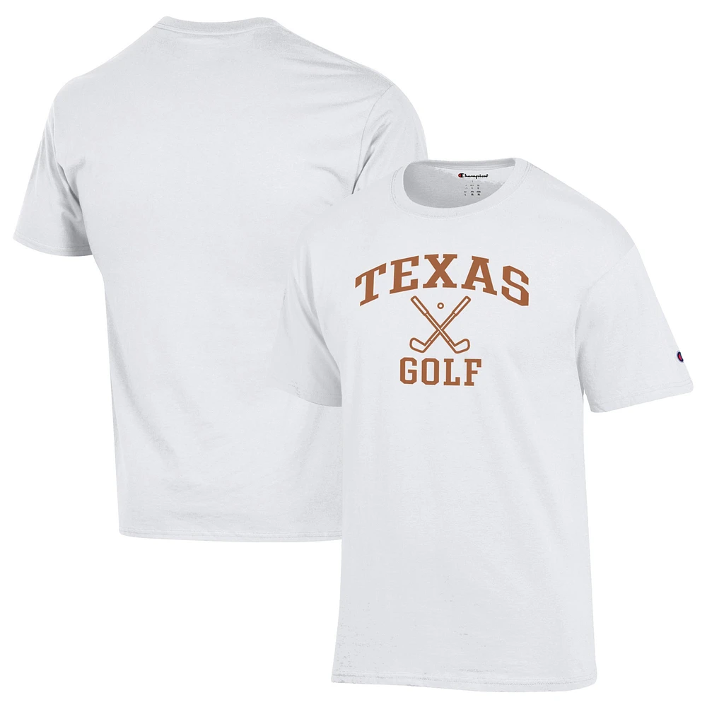 Men's Champion White Texas Longhorns Icon Golf T-Shirt