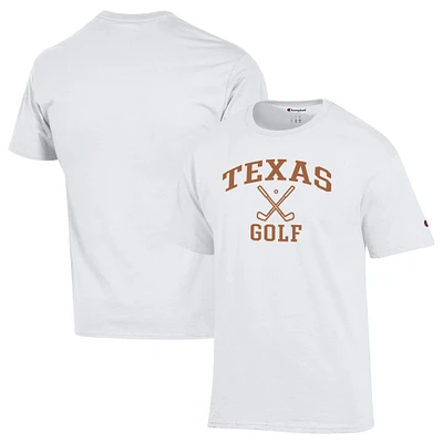 Men's Champion  White Texas Longhorns Icon Golf T-Shirt