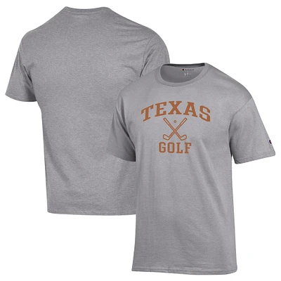 Men's Champion  Gray Texas Longhorns Icon Golf T-Shirt
