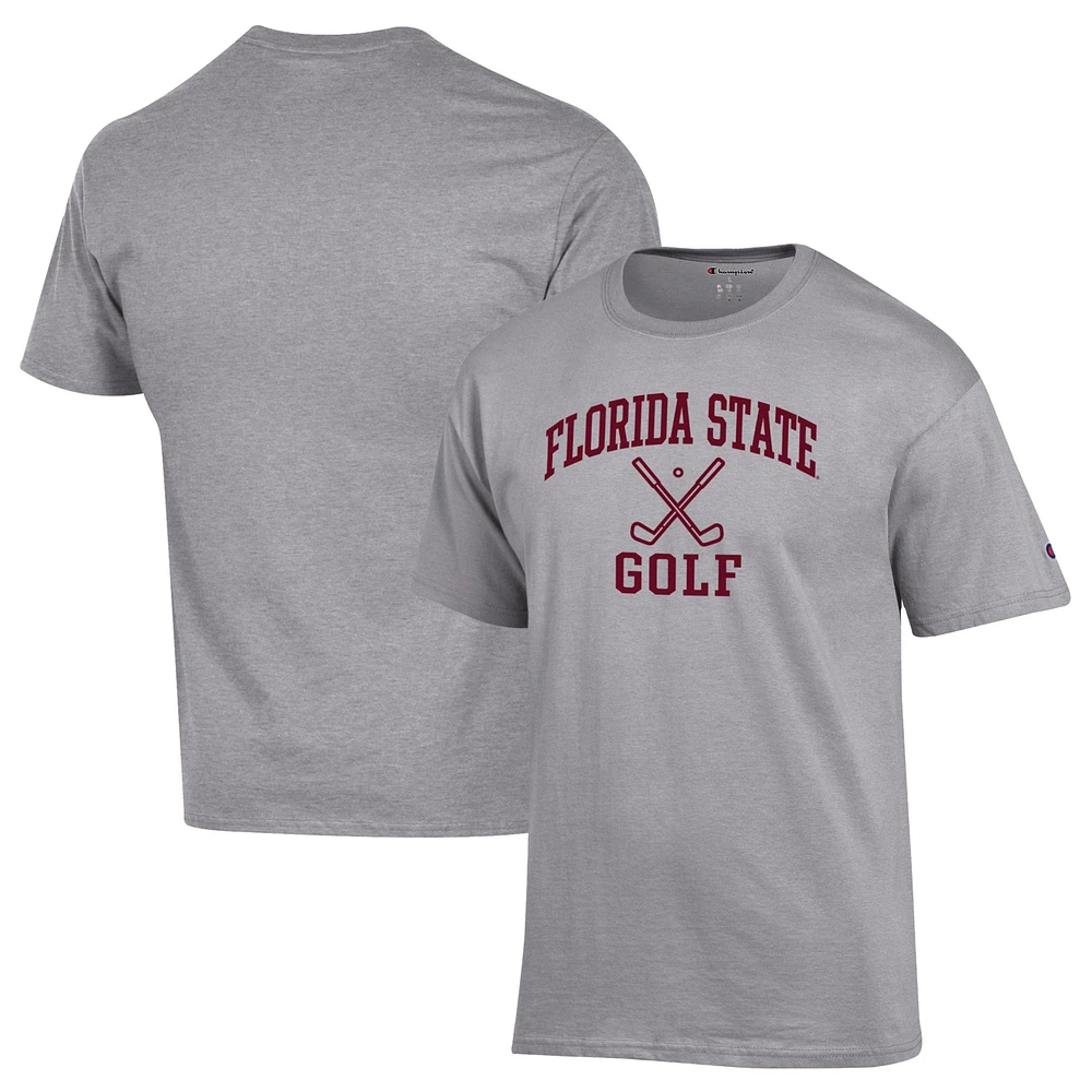 Men's Champion  Gray Florida State Seminoles Icon Golf T-Shirt