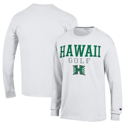 Men's Champion  White Hawaii Rainbow Warriors Long Sleeve T-Shirt