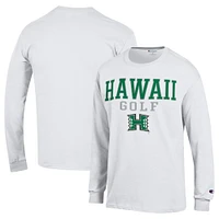 Men's Champion  White Hawaii Rainbow Warriors Long Sleeve T-Shirt