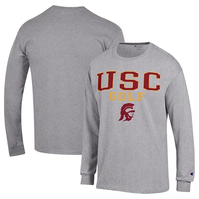 Men's Champion  Gray USC Trojans Long Sleeve T-Shirt