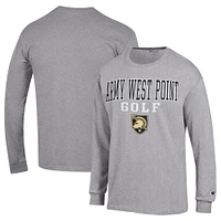 Men's Champion  Gray Army Black Knights Long Sleeve T-Shirt