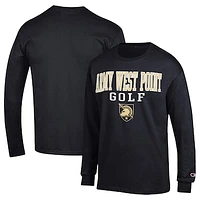 Men's Champion  Black Army Knights Long Sleeve T-Shirt