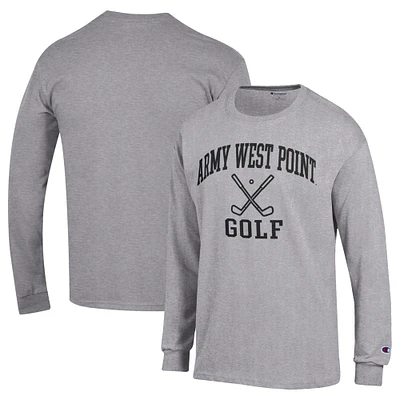 Men's Champion  Gray Army Black Knights Long Sleeve T-Shirt