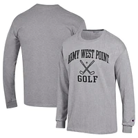 Men's Champion  Gray Army Black Knights Long Sleeve T-Shirt