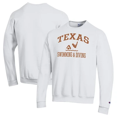 Men's Champion  White Texas Longhorns Powerblend Crewneck Sweatshirt