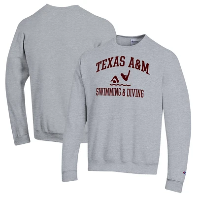 Men's Champion  Gray Texas A&M Aggies Powerblend Crewneck Sweatshirt