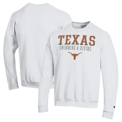 Men's Champion  White Texas Longhorns Powerblend Crewneck Sweatshirt