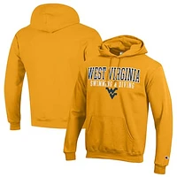 Men's Champion  Gold West Virginia Mountaineers Stacked Swim & Dive Powerblend Pullover Hoodie