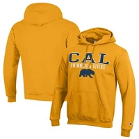Men's Champion  Gold Cal Bears Stacked Swim & Dive Powerblend Pullover Hoodie