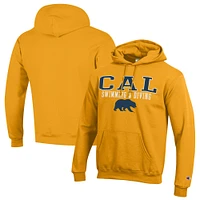 Men's Champion  Gold Cal Bears Stacked Swim & Dive Powerblend Pullover Hoodie