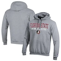 Men's Champion  Gray Florida State Seminoles Stacked Swim & Dive Powerblend Pullover Hoodie