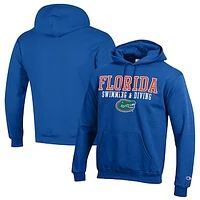 Men's Champion  Royal Florida Gators Stacked Swim & Dive Powerblend Pullover Hoodie