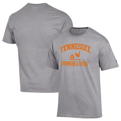 Men's Champion  Gray Tennessee Volunteers Swim & Dive Icon T-Shirt
