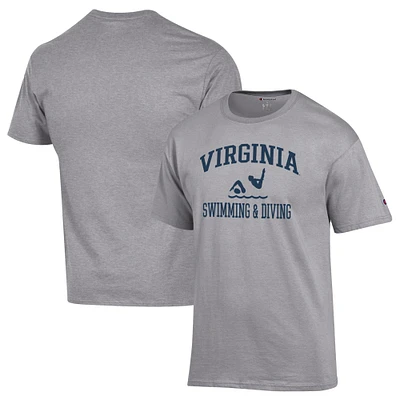 Men's Champion  Gray Virginia Cavaliers Swim & Dive Icon T-Shirt