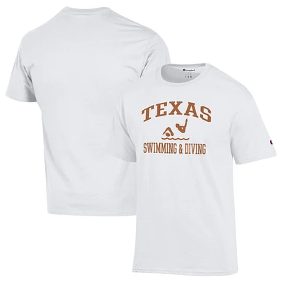 Men's Champion  White Texas Longhorns Swim & Dive Icon T-Shirt