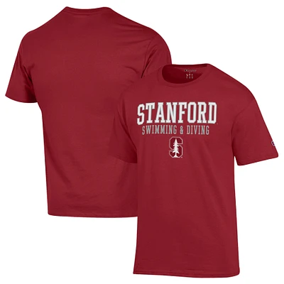 Men's Champion Stanford Cardinal Stacked Swim & Dive T-Shirt