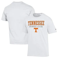 Men's Champion  White Tennessee Volunteers Stacked Swim & Dive T-Shirt