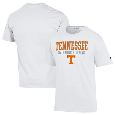 Men's Champion  White Tennessee Volunteers Stacked Swim & Dive T-Shirt