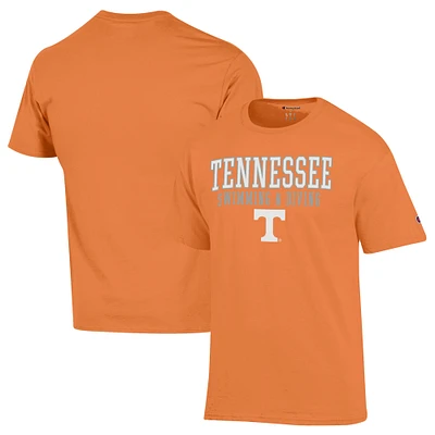 Men's Champion  Tennessee Orange Volunteers Stacked Swim & Dive T-Shirt
