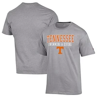 Men's Champion  Gray Tennessee Volunteers Stacked Swim & Dive T-Shirt