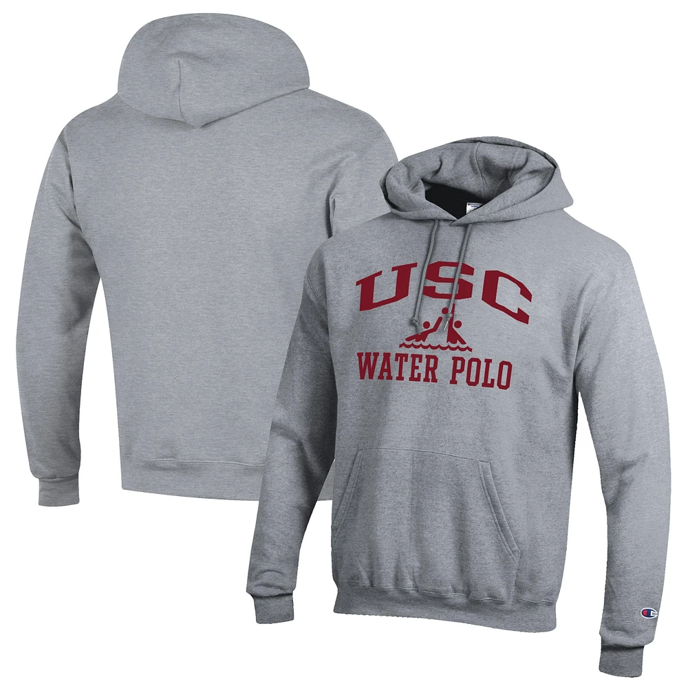Men's Champion  Gray USC Trojans Powerblend Pullover Hoodie