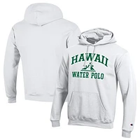 Men's Champion  White Hawaii Rainbow Warriors Powerblend Pullover Hoodie