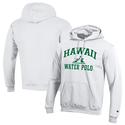 Men's Champion  White Hawaii Rainbow Warriors Powerblend Pullover Hoodie