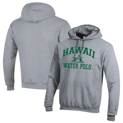 Men's Champion  Gray Hawaii Rainbow Warriors Powerblend Pullover Hoodie