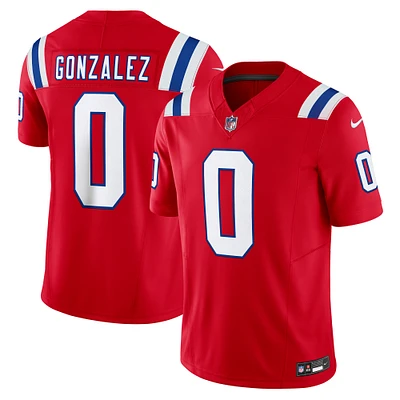 Men's Nike Christian Gonzalez Red New England Patriots Alternate Vapor F.U.S.E. Limited Jersey