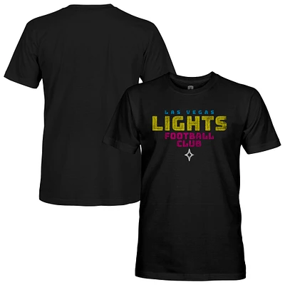 Men's 1863FC Black Las Vegas Lights FC Tapered Text T-Shirt