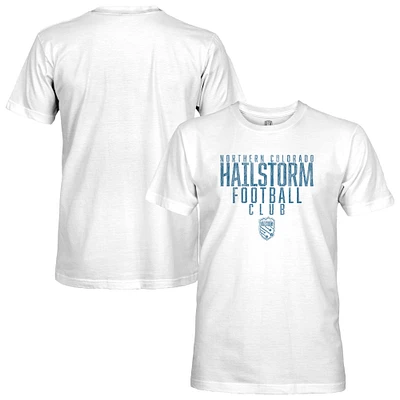 Men's 1863FC White Northern Colorado Hailstorm FC Tapered Text T-Shirt