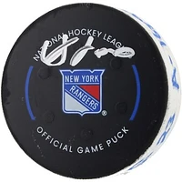 Adam Fox New York Rangers Autographed Game-Used Goal Puck with Inscriptions from Game vs. Florida Panthers on March 23, 2024