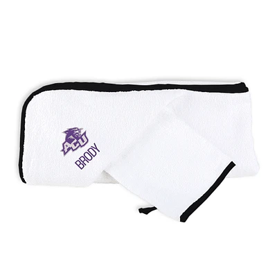 Infant Chad & Jake White Abilene Christian University Wildcats Personalized Hooded Towel & Mitt Set