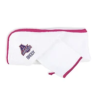 Infant Chad & Jake White American University Eagles Personalized Hooded Towel & Mitt Set