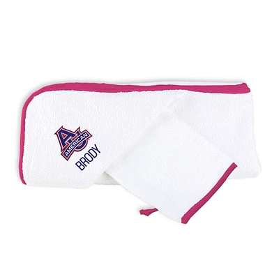 Infant Chad & Jake White American University Eagles Personalized Hooded Towel & Mitt Set
