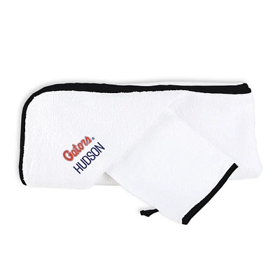 Infant Chad & Jake White Florida Gators Personalized Hooded Towel & Mitt Set