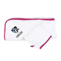 Infant Chad & Jake White Johns Hopkins Blue Jays Personalized Hooded Towel & Mitt Set