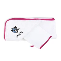 Infant Chad & Jake White Johns Hopkins Blue Jays Personalized Hooded Towel & Mitt Set