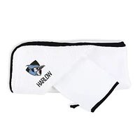 Infant Chad & Jake White Johns Hopkins Blue Jays Personalized Hooded Towel & Mitt Set