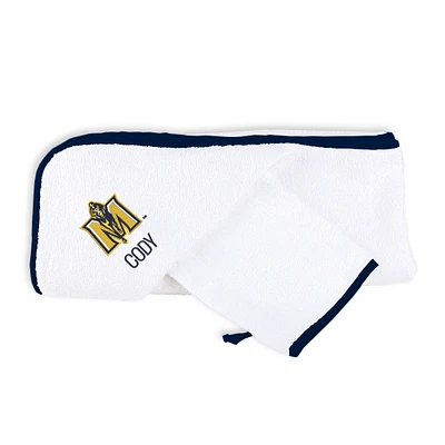 Infant Chad & Jake White Murray St. Racers Personalized Hooded Towel & Mitt Set