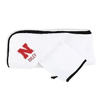 Infant Chad & Jake White Nebraska Huskers Personalized Hooded Towel & Mitt Set